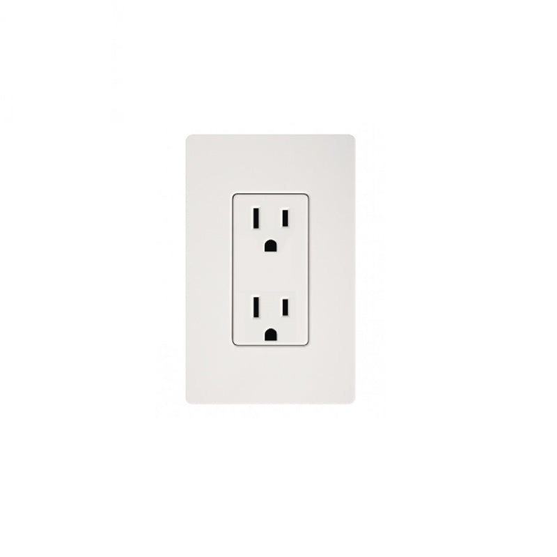 White electrical outlet on a white background
