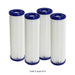 white cold plunge filters with blue top and bottom with white background