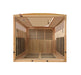 Wooden sauna with a white background