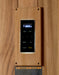 Digital display with light brown wood casing and light brown background