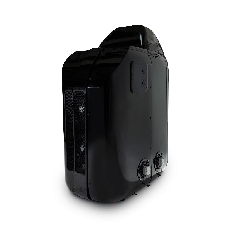 Black Cryotherapy Machine back view and white background