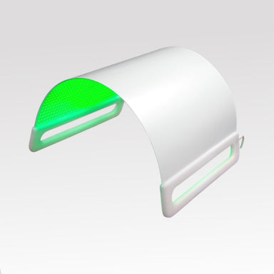 White LED green light therapy with green accent on a gray background
