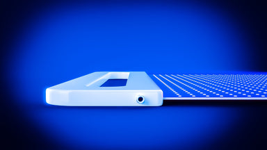 Blue Light Therapy Light panel on black background