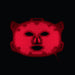 Red LED mask on a black background
