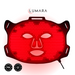 Red LED face mask with 'LUMARA' branding on a white background