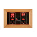 Digital control panel with temperature and timer display on a wooden frame.
